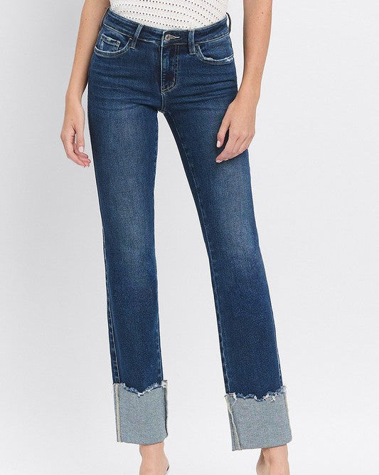 jade cuffed jean - dark denim