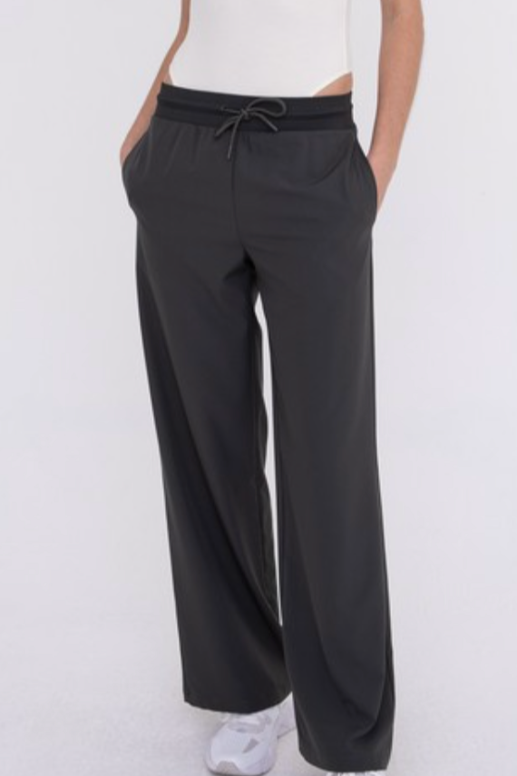 ethereal wide leg pant - black