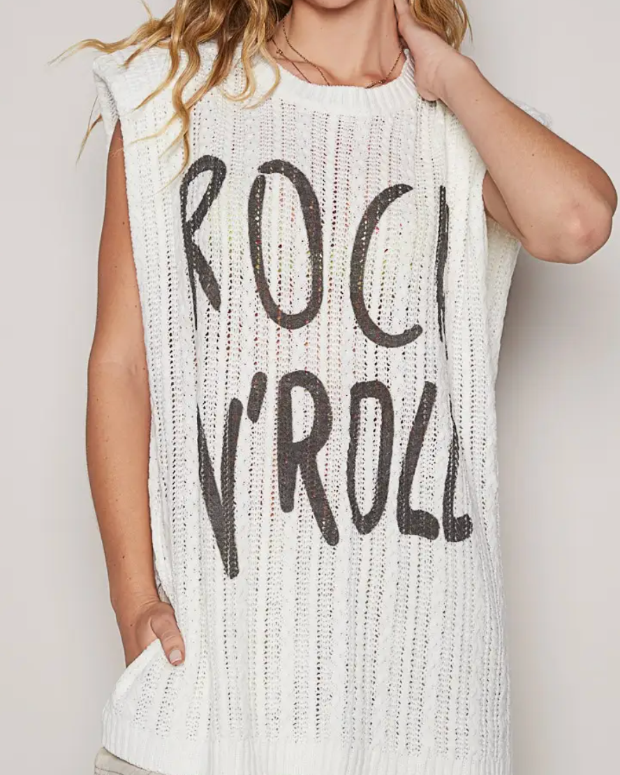 rock n roll sleeveless sweater
