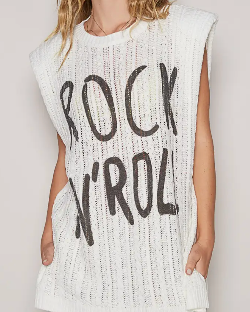 rock n roll sleeveless sweater