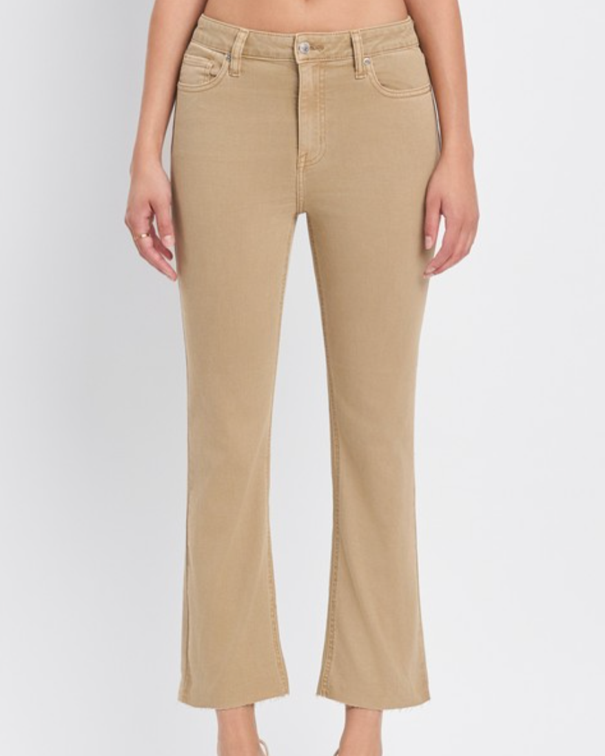 dune cropped bootleg jeans - tan