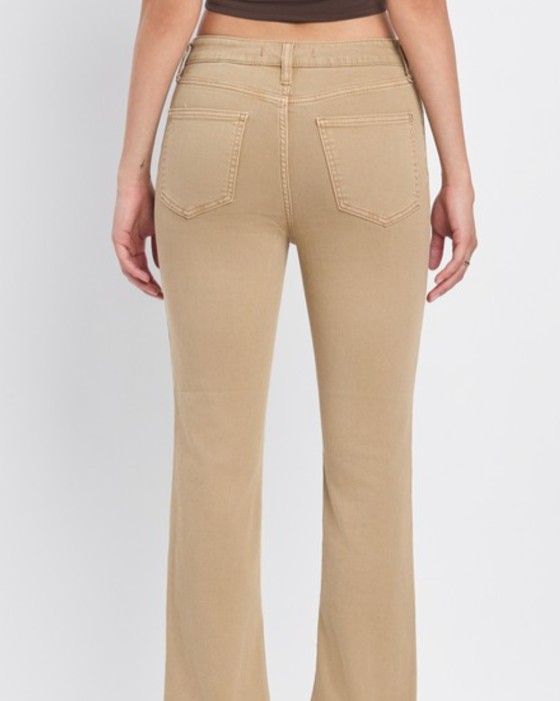 dune cropped bootleg jeans - tan