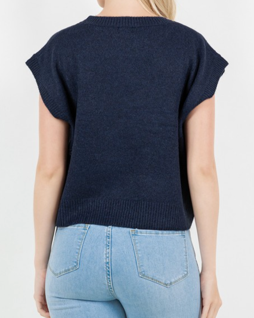 lobster sweater vest - navy