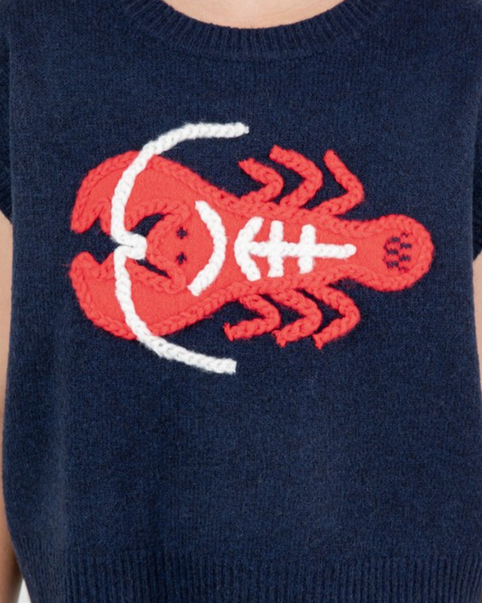 lobster sweater vest - navy