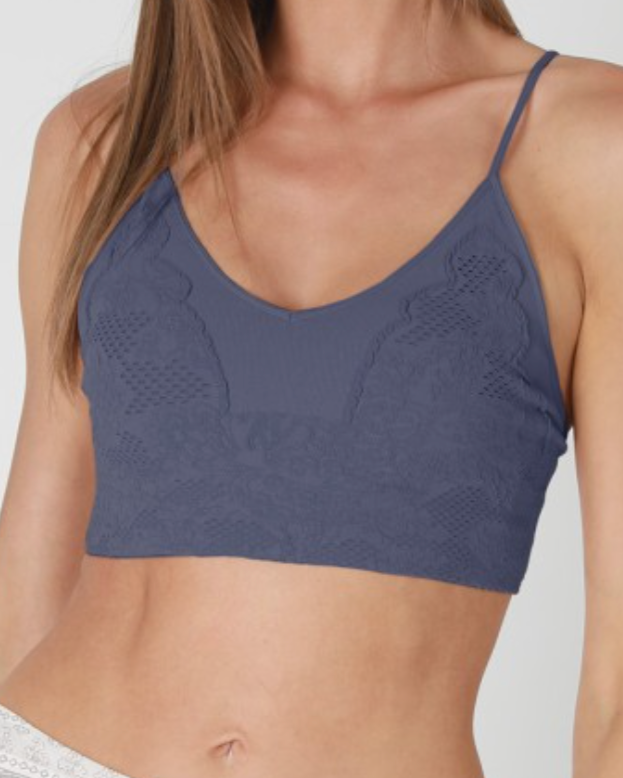 chantilly lace bralette - Blue