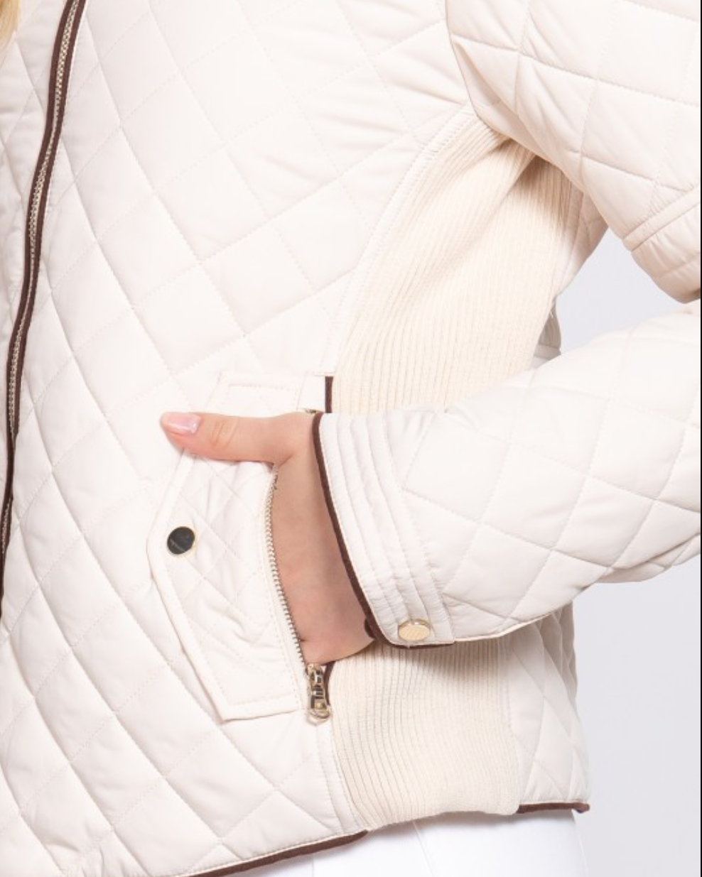 madison quilted jacket - ivory