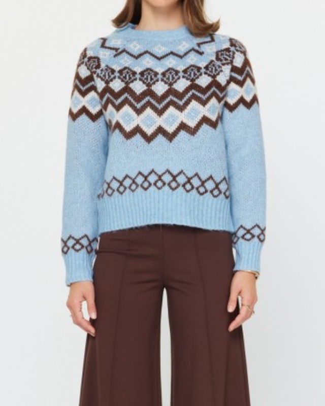 erin fair isle sweater - smokey blue