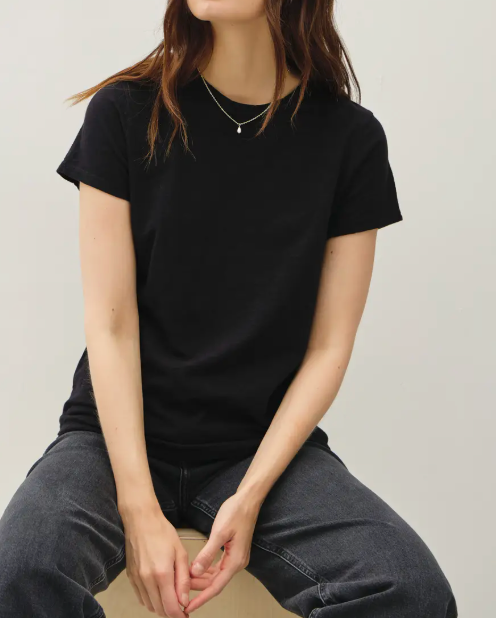 essential cotton tee -black