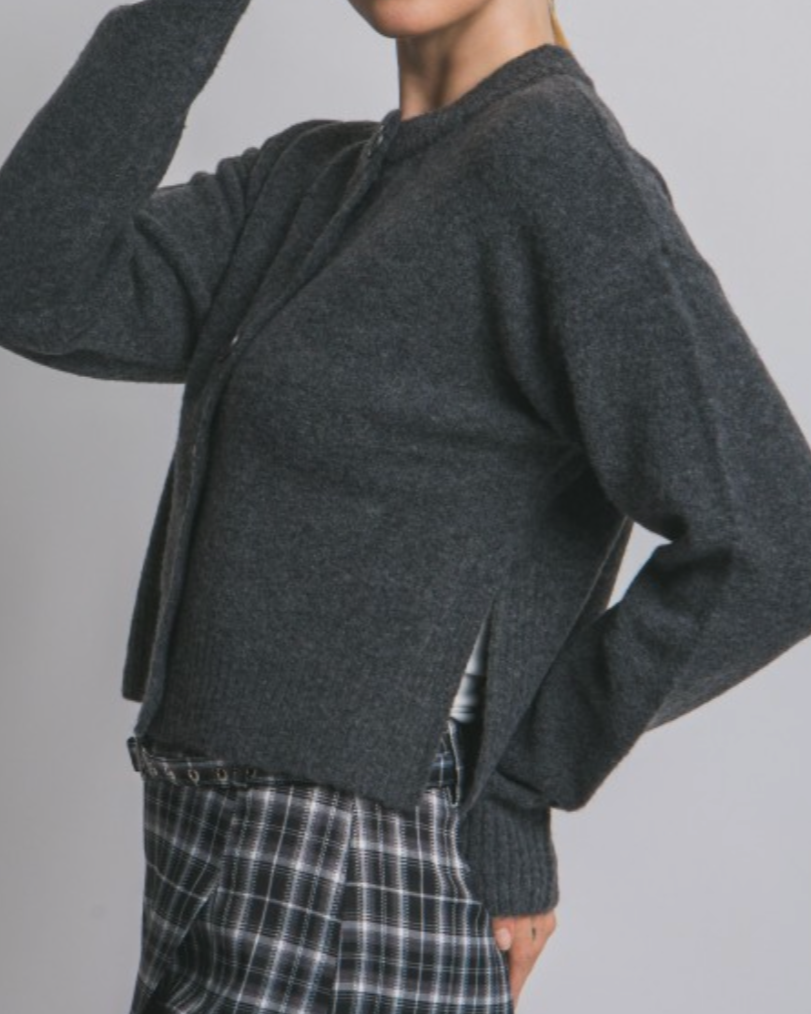 the snug cardigan - charcoal