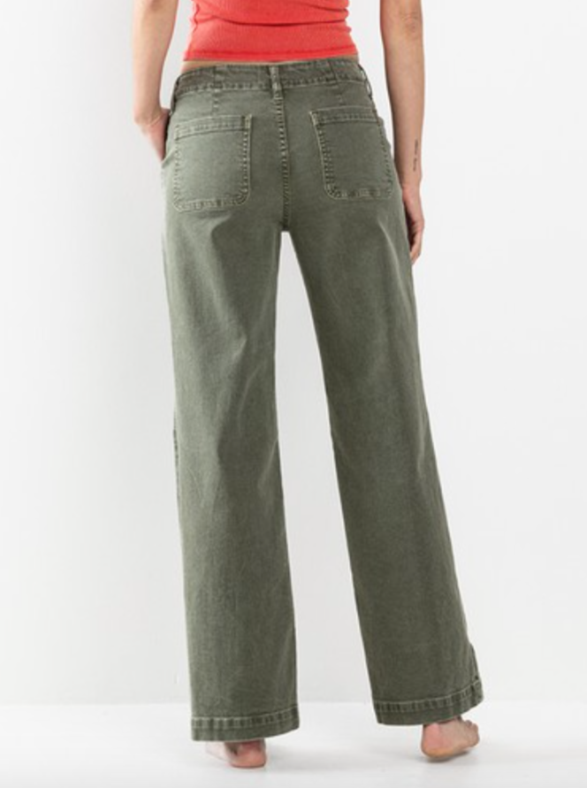 finley mid rise pants - moss