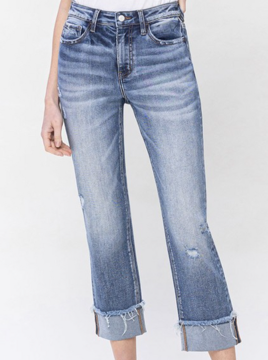 dylan cuffed cropped jeans