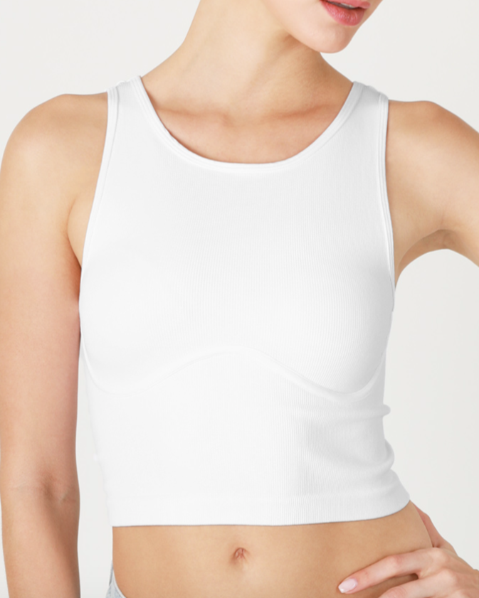 corset crop top - white