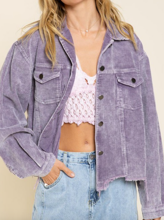 haven corduroy jacket -lavender