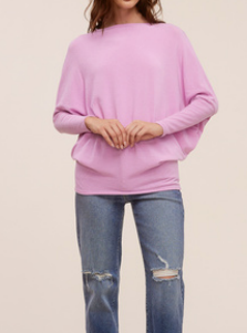 off the shoulder dolman sleeve tunic -orchid