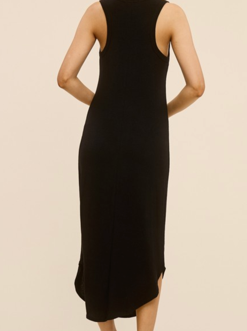 stella racerback crepe dress - black