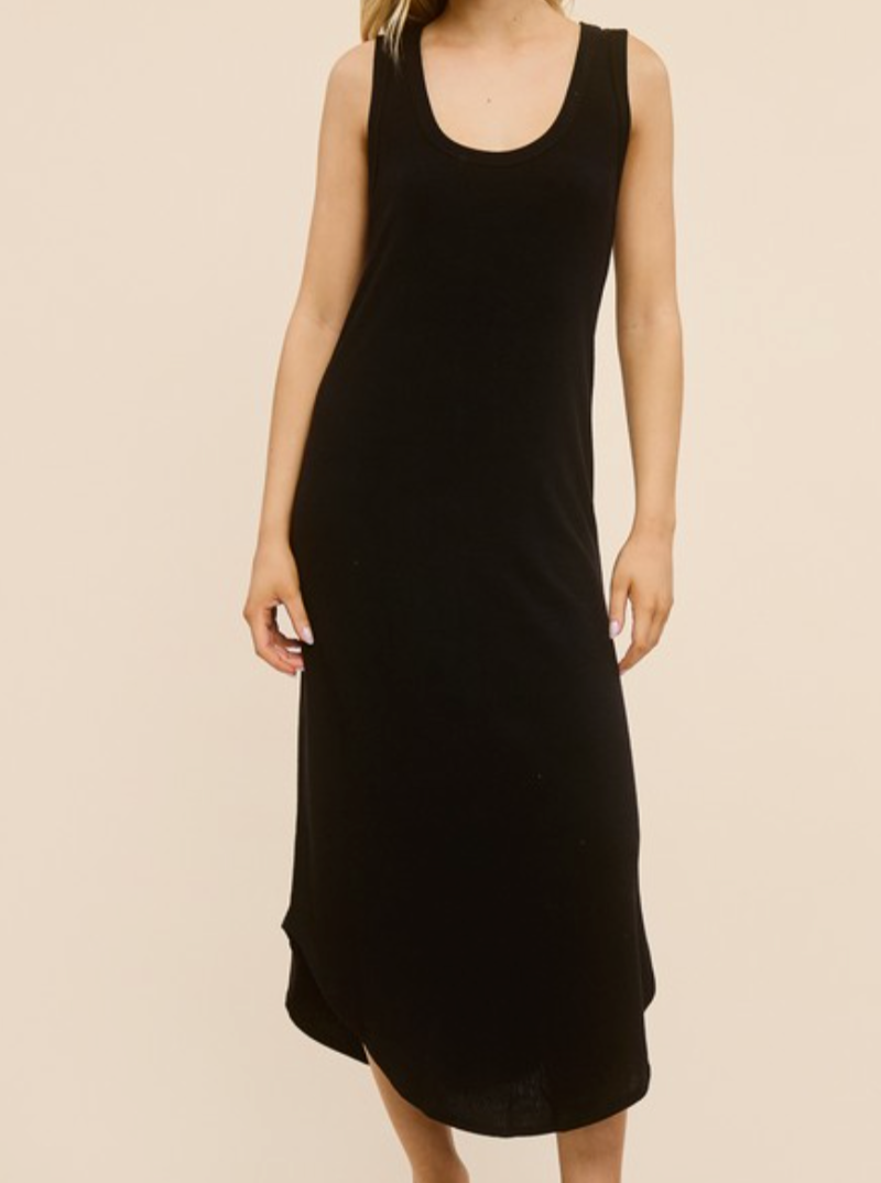 stella racerback crepe dress - black