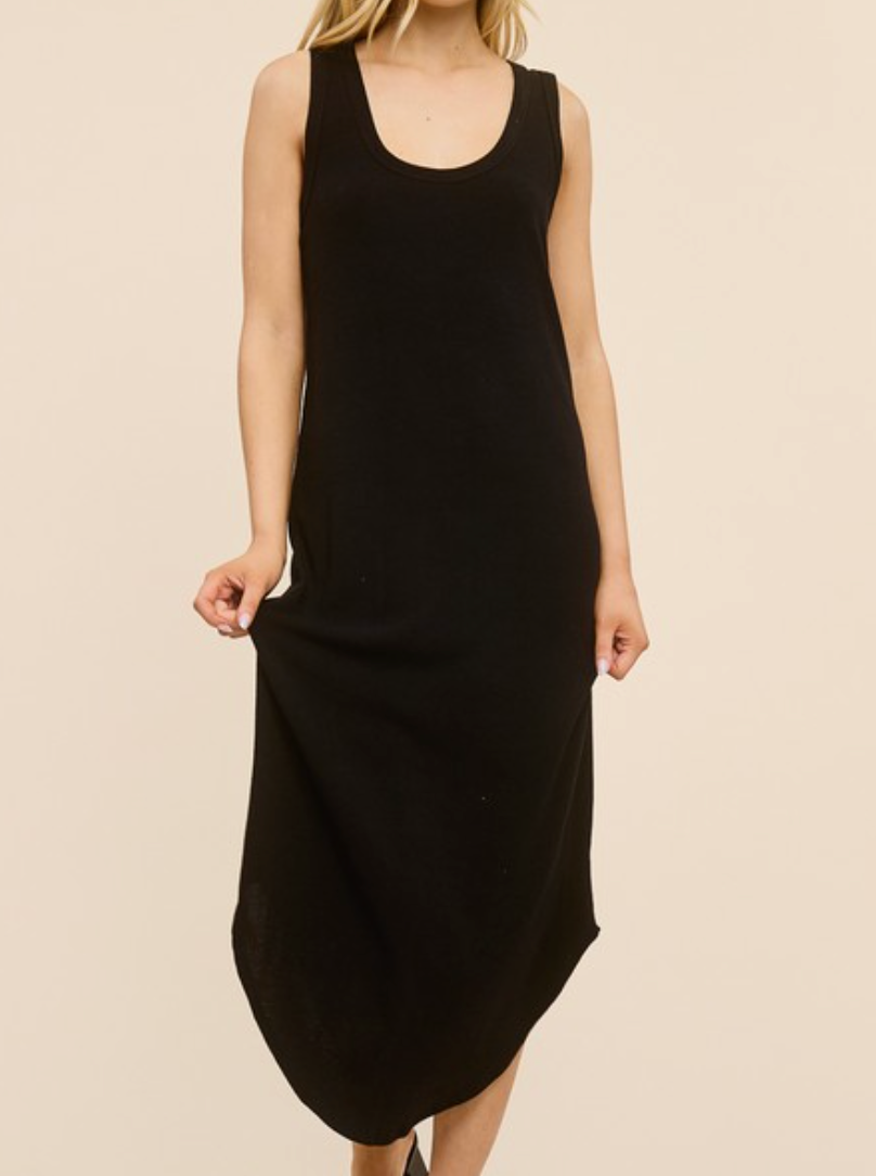 stella racerback crepe dress - black