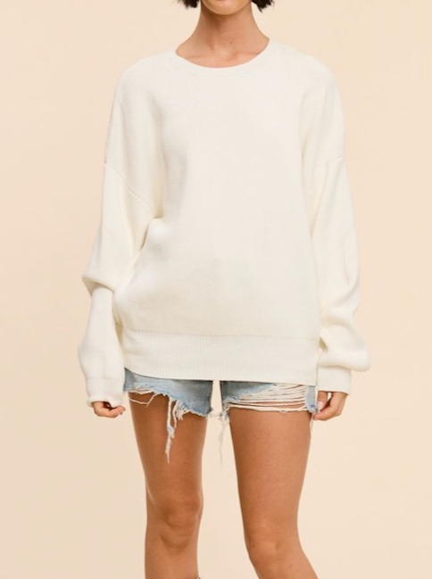 cassie cotton crewneck - ivory