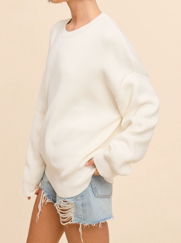 cassie cotton crewneck - ivory