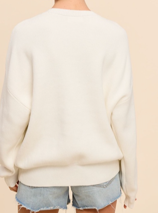 cassie cotton crewneck - ivory