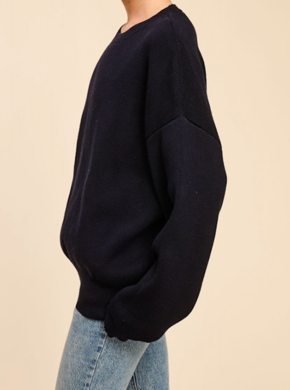 cassie cotton crewneck - navy