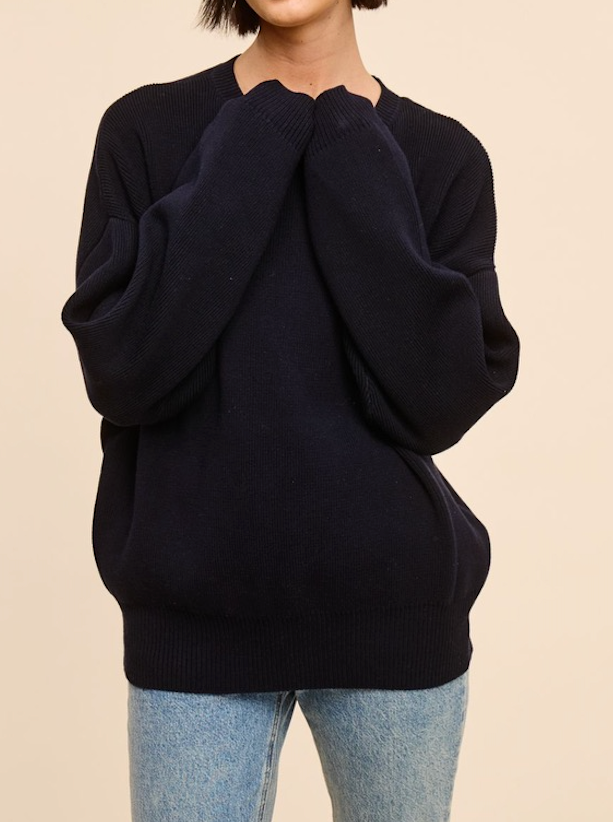 cassie cotton crewneck - navy