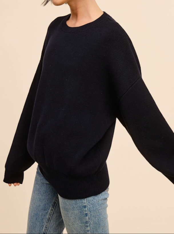 cassie cotton crewneck - navy