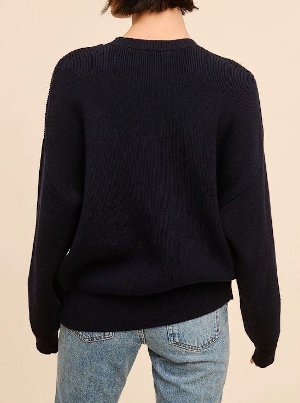 cassie cotton crewneck - navy