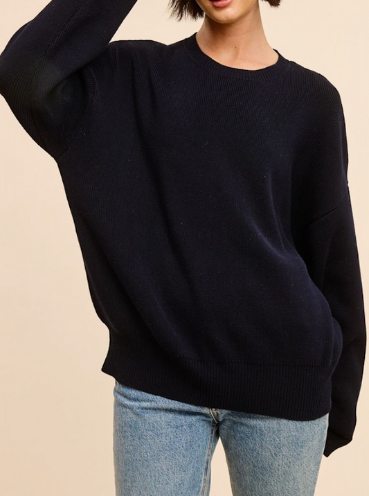 cassie cotton crewneck - navy