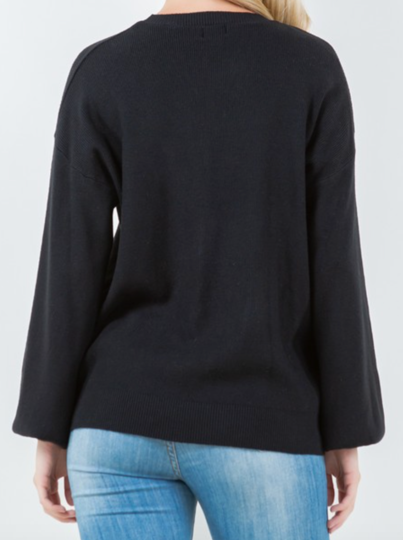 cloud crewneck sweater - black