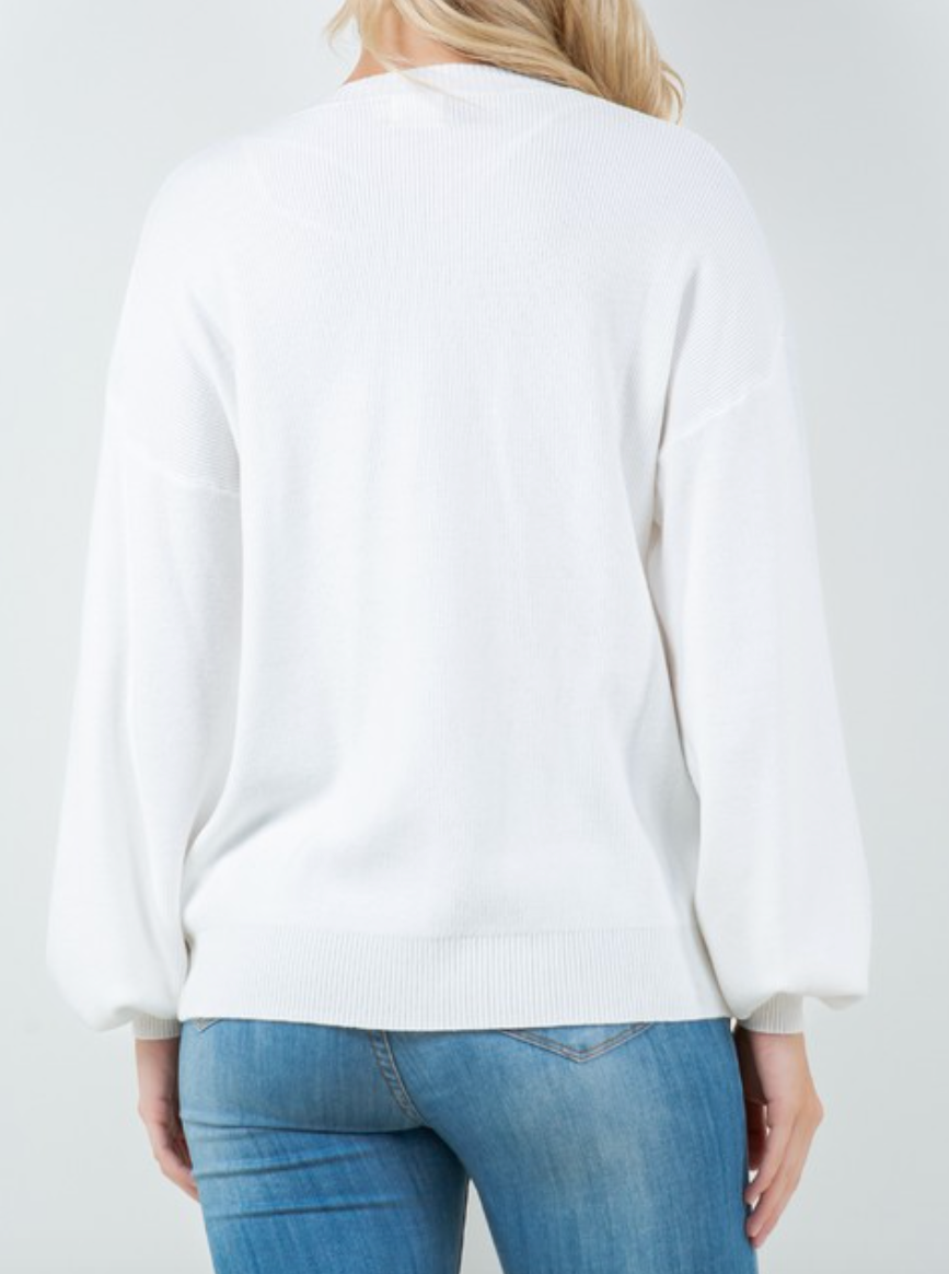 cloud crewneck sweater - white