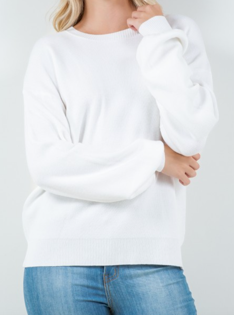 cloud crewneck sweater - white