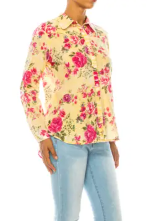 english garden floral blouse