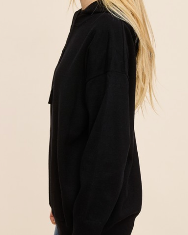 brynn hooded sweater -black