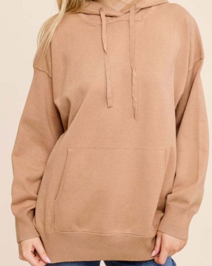 brynn hooded sweater - camel