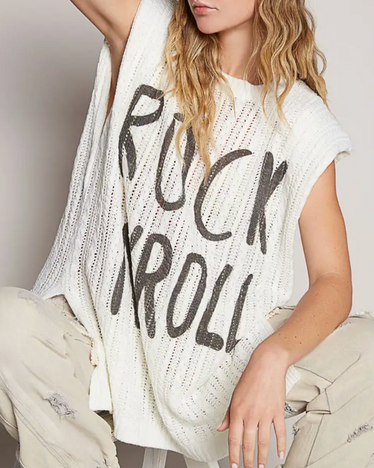 rock n roll sleeveless sweater