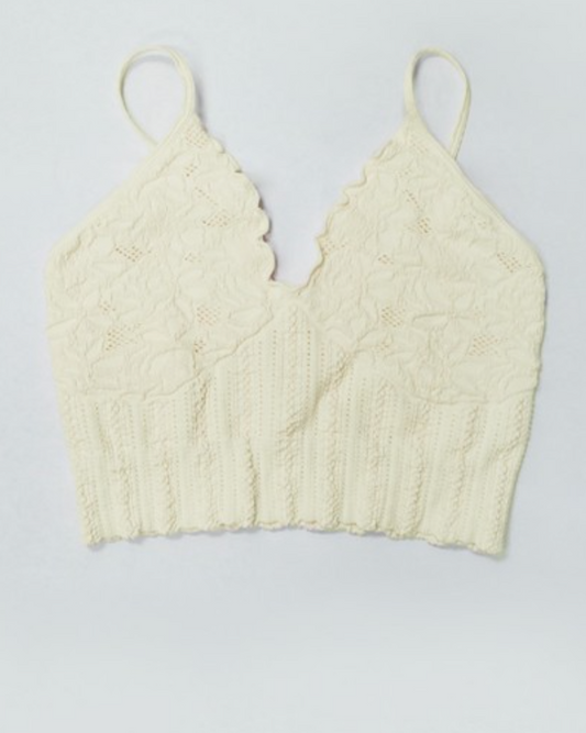 chantilly lace bralette - buttercream