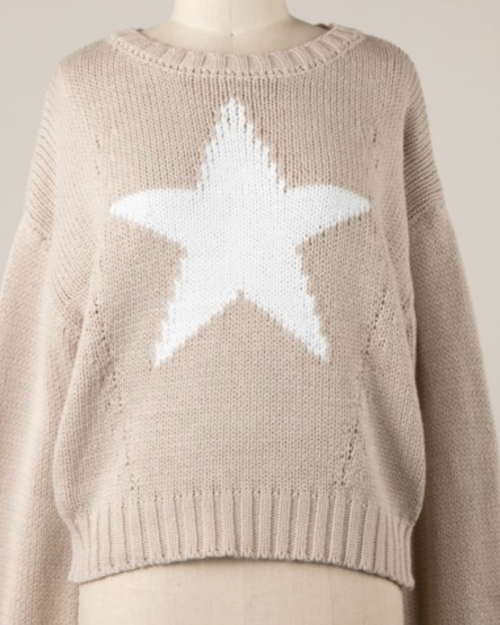 astra star sweater - beige