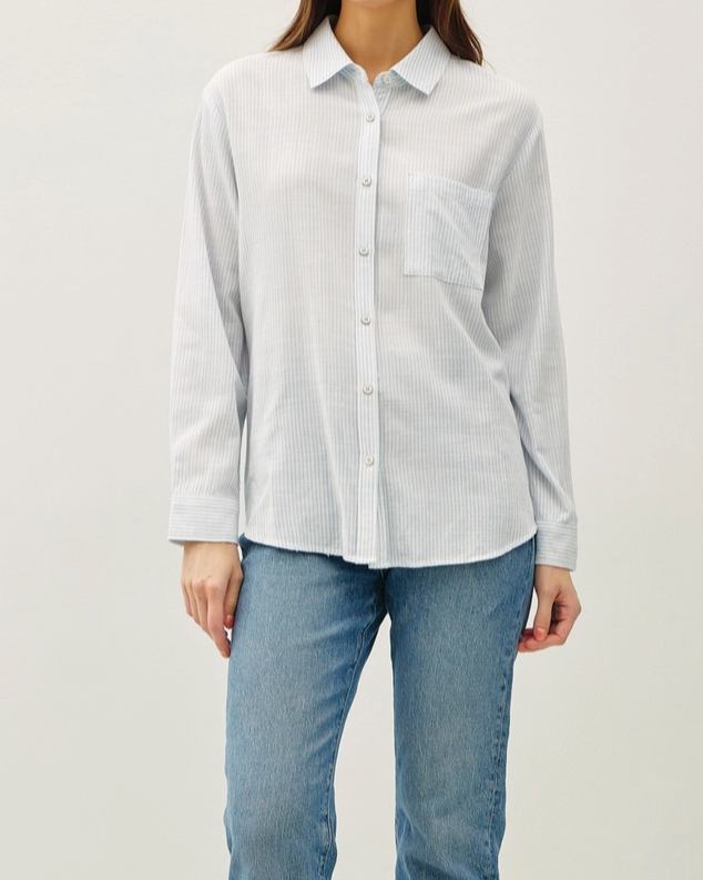 darcy pinstripe blouse - light blue