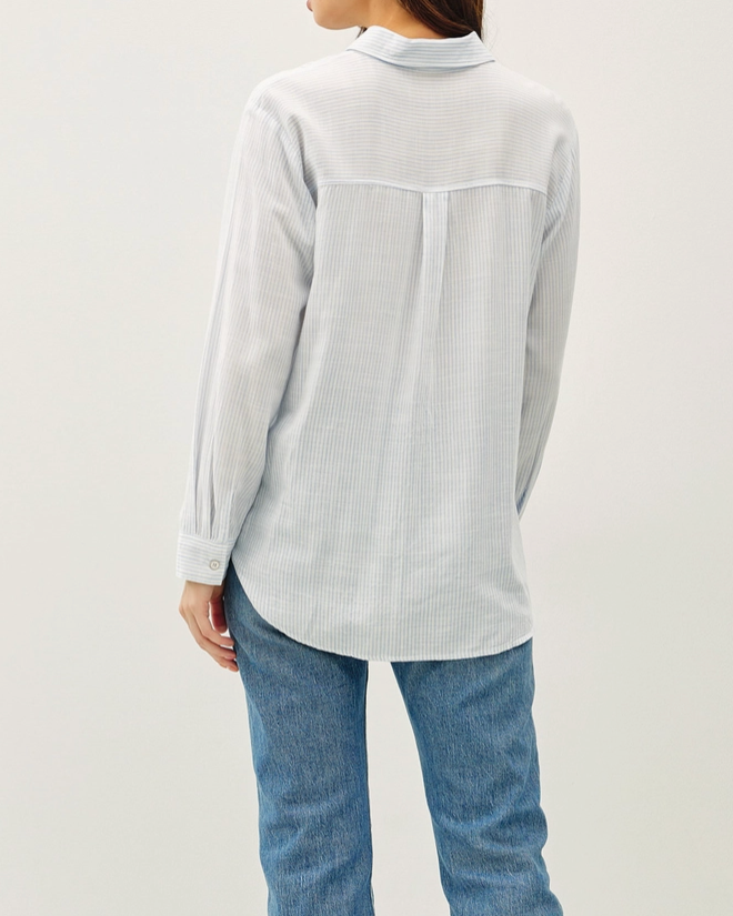 darcy pinstripe blouse - light blue