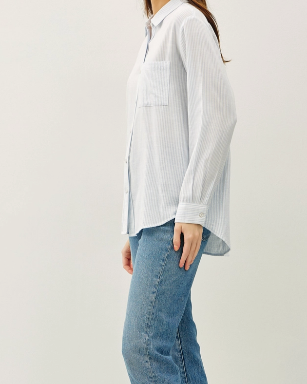 darcy pinstripe blouse - light blue