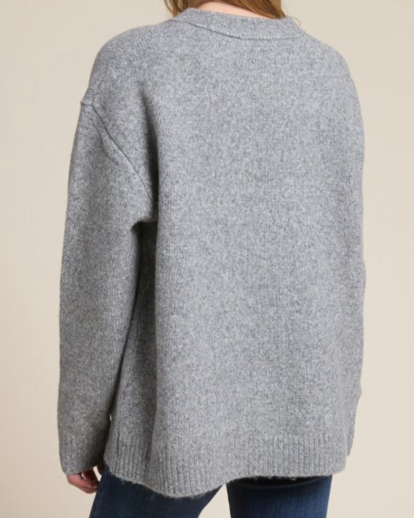 the hangout cardigan - charcoal grey