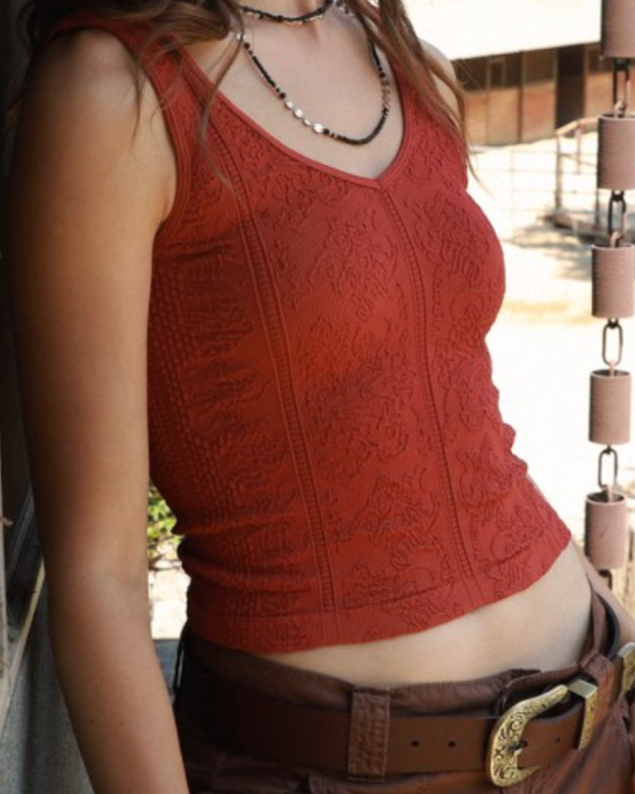 chantilly lace reversible tank top - sunburnt