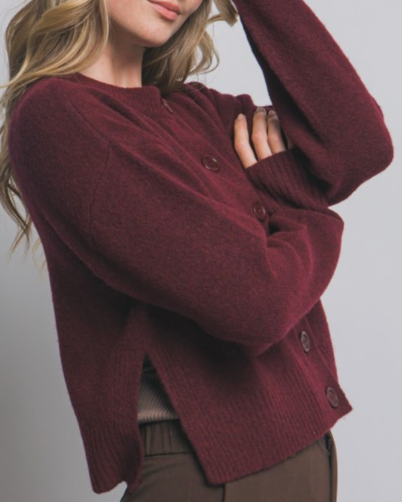 the snug cardigan - wine
