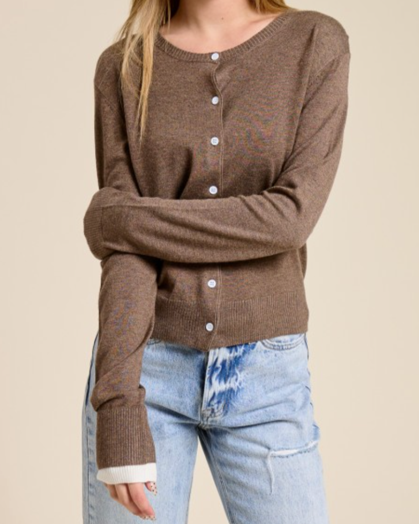 amber cardigan - mocha