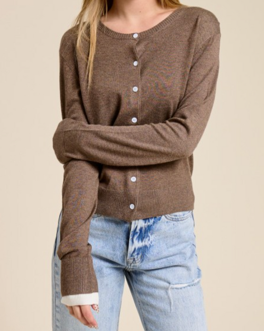 amber cardigan - mocha