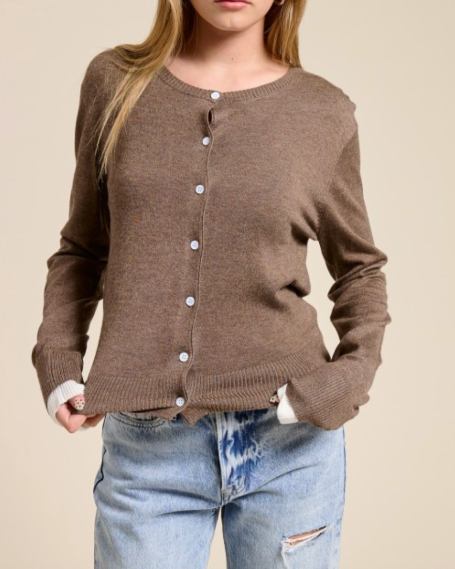 amber cardigan - mocha