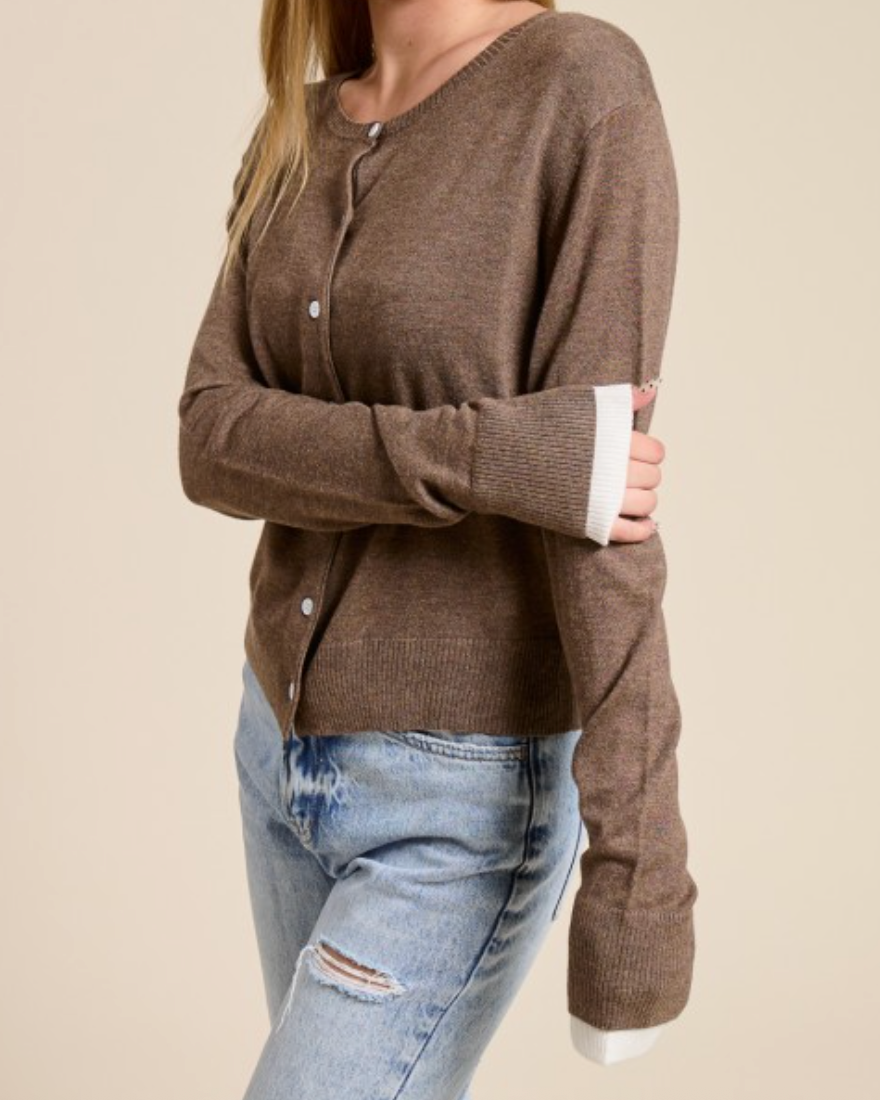 amber cardigan - mocha