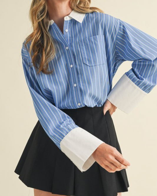 audrey striped blouse - blue