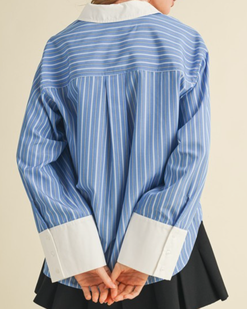 audrey striped blouse - blue